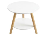 Levede Round Coffee Table 2-Layer Living Room End Tables Bedroom Side Tables NI1090-WH-AU