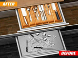 Silverware Organizer Drawer Organizer Expandable Bamboo Utensil Holder Cutlery Tray for V1366-AZ2-W-18363