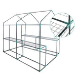 Green Fingers Greenhouse 1.2x1.9x1.9M Walk in Green House Tunnel Clear Garden Shed 4 Shelves GH-WALK-19X12-TP