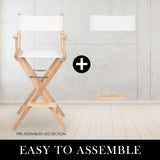 Director Movie Folding Tall Chair 76cm Beech WOOD HUMOR V274-FT-6015DC-WD