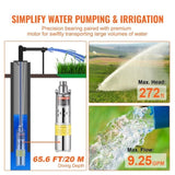 Solar Water Pump, DC 277W Submersible Deep Well Pump, Max Flow 2.1 m/H, Max Head 83 m, Max V952-TYNSB260W10GVTKZOV9