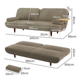 LEVEDE CONVERTIBLE SOFABED WITH USB CHARGE AND SIDE TABLE SOFABED1008-KH