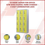 12-Door Locker for Office Gym Shed School Home Storage - 4-Digit Combination Lock V63-838961