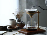 Pour Over Stand Coffee Station, Dripper Adjustable Filter Holder with Wooden Base V1370-AZ4-07864