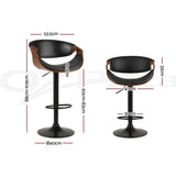Artiss Bar Stools X3 Kitchen Counter Chair Gas Lift Swivel PU Ambrus Black BA-TW-8078-BKX3