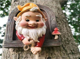 Hanging Gnome Garden Statue Decoration, Garden Gnome Statue Figurine Ornament for Indoor Outdoor V1192-AZ-W-15872