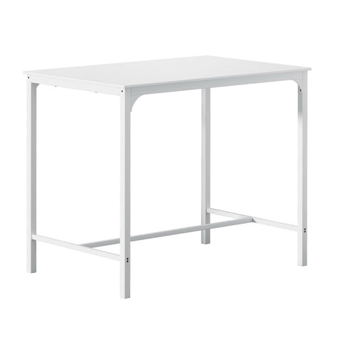 Artiss Bar Table Dining Desk High Kitchen Shelf Metal Legs Cafe Pub White FURNI-P-BAR-TAB-01-WH