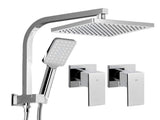 Cefito 8'' Rain Shower Head Set Handheld Square High Pressure wins TapChrome SHOWER-A2-SQ-8-SI-TAP