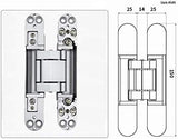 6inch Hidden Door Hinges Invisible Hinges Concealed Hinges Zinc Alloy 180 Degree Swing Hinge 3 Way V1258-DP02-C-102