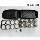 Petanque Boules Set Chrome & Titanium Plated Steel Balls, with Jack, Measure Tool & Logo Bag, V1232-DZGQ-001
