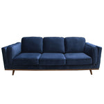 3 Seater Sofa Soft Blue in Soft Blue Velvet Fabric Lounge Set for Living Room Couch with Wooden V43-SOF-YOKBU3S