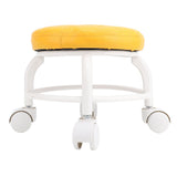 Low Roller Seat PU Leather Low Stool Mute Wheel Swivel Low Height Round Roller Chair for Home Office V1294-YM0901-3116240026813