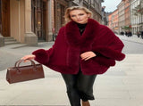 Imitation Mink Collar Knit Shawl Autumn/Winter Retro Cape, Elegant, Versatile, and V1232-FLTMLWT001