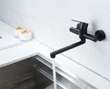 Bath faucet - Kitchen faucet - Washbasin faucet - Stainless steel - Black - 26*11 cm - Wall V1188-NK-BOL-377