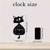Black Gray Cat Wall Clock Unique Home Decor Silent Wall Clock Cat Decor Australia Modern V1347-115-GRA-17543