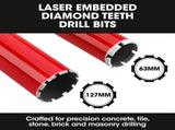 BAUMR-AG 2000W 160mm Handheld Core Drill w/Stand,63mm & 127mm Drill Bit Combo, for Concrete Coring V219-DRLCREBM16H-63