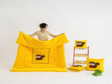 Yellow Little Squirrel - 2-in-1 Foldable Car Pillow Blanket - Cozy 40x40cm Pillow, Unfolds to V888-ELOSUNG33520