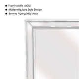 White Beaded Framed Mirror - Rectangle 80cm x 110cm V292-M-BDD-S-WHITE
