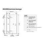 110cm Wall to Wall Frameless Shower Screen with White Brackets and SS Hinges, Round Knob Handle V63-854581