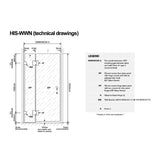 110cm Wall to Wall Frameless Shower Screen with White Brackets and SS Hinges, Round Knob Handle V63-854581