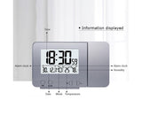 Desk Snooze LED Digital Backlight Date Function USB Charge Alarm Clock Projector-Silver - Silver V1263-JX-387