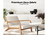 Artiss Armchair Fabric Beige Olive UPHO-C-ARM-5099-BG