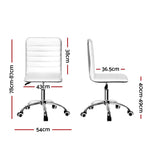 Artiss Office Chair Conference Chairs PU Leather Low Back White OCHAIR-K-REPL-WH