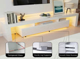 Artiss LED TV Unit & Coffee Table Set Storage Cabinet White FUR-TV-COF-LED-WH