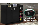 Artiss Shoe Rack Cabinet 21 Pairs Adjustable Shelves Black Clair FURNI-SHOE-21-BK-AB