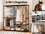 Artiss Wardrobe Clothes Rack Closet 181cm HANGER-B-08-180H-BK