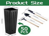 50 Pcs 12" Tall Tree Pots Plastic Deep Nursery Pots Tall Nursery Tree Pots Plant Deep Seedling Pots, V1258-DP02-WO-410