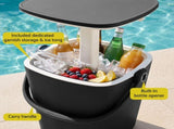 Gardeon 2-in-1 Outdoor Bar Table Portable Wine Cooler 15L Ice Bucket Tong Black ODF-COOLER-Q-BK