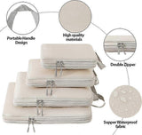 6pcs Packing Cubes Set Compression Bags & Organizers for Travel Suitcases V1263-JX-4368