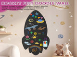 Magnetic Wall Decal PP and rubber, Ready To Use Set, Fun Rocket Design, Attractive and Functional V1366-AZ2-W-15553