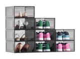 Shoe Storage Boxes, 9 Pack Clear Stackable Shoe Boxes Storage Organizers with Magnetic Door, Fit up V952-KDDQTMCXXHQK0RMOI001V0