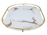 Bathroom Storage Tray Light Luxury Decorative Golden Texture Oval Bathroom Organiser Tray for Soap V1294-YM0710-3112230084611