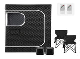 Devanti Portable Steam Sauna Tent 2 Person 1000W 3L Steamer Home SPA 60Min Timer ST-SAU-2P3L-180-BK