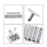 1-100 Cattle Number Ear Tag 6x7cm Set - Medium White Cow Sheep Livestock Label V238-SUPDZ-40208916742224