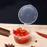 50 Sets - 4 Oz Small Plastic Containers with Lids - Portion Cups for Sauces, Condiments - Disposable V1369-AZ3-W-20329