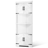 VEVOR 68" Corner Storage Cabinet with 4 Wooden Doors & Adjustable Shelves White V952-SJSNJSNJGD684LBBOV0
