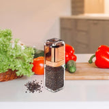Orku Single Salt or Pepper Grinder 180ml Glass Manual Mill with Rose Gold Lid V238-SUPDZ-28247827284048