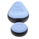 Inflatable Lounge with Foot Stool PVC Flocking Folding Inflatable Couch Blow Up Lounger Sofa V1294-YM0901-3116250000511