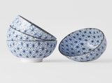 Bowl Set 4pcs Starburst Blue Design V637-RW0004