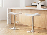 Artiss 2x Bar Stools Leather Gas Lift Chair White BA-TW-NEWT1001-WHX2