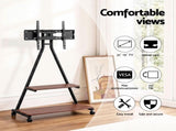 Artiss Mobile TV Stand Rolling Cart Wheels 32-75" Heavy Duty 133kg Mount Bracket TV-MOUN-6001-BK-WAL
