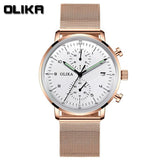 men's ultra-thin leather strap luminous waterproof date calendar V1347-937-16747-ROS1-MAN