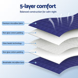 Giselle Bedding Weighted Blanket 6.8kg Kids Adults Heavy Gravity Relax Calm Blue WBLANKET-CT-68KG-BU