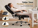 Artiss 8 Point Massage Office Chair PU Leather Black MOC-1223-BK
