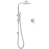 WELS Bathroom Round 8" Rain Shower Head Single Mode Brass Handheld Spray Rail Arm Set Mixer V1233-C4902B22HT006CKSR108KRD201CR