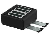 Pronti Silver Noir Collection 4 Slice Toaster with Dual Controls TSR-T02-GST-BK